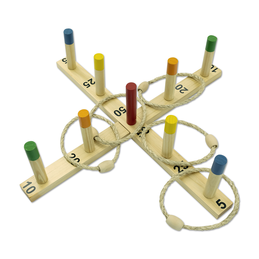 [07662] Carromco Spiel Wikinger Ringwurfspiel, Outdoor Spielzeug, Gartenspiel aus Holz