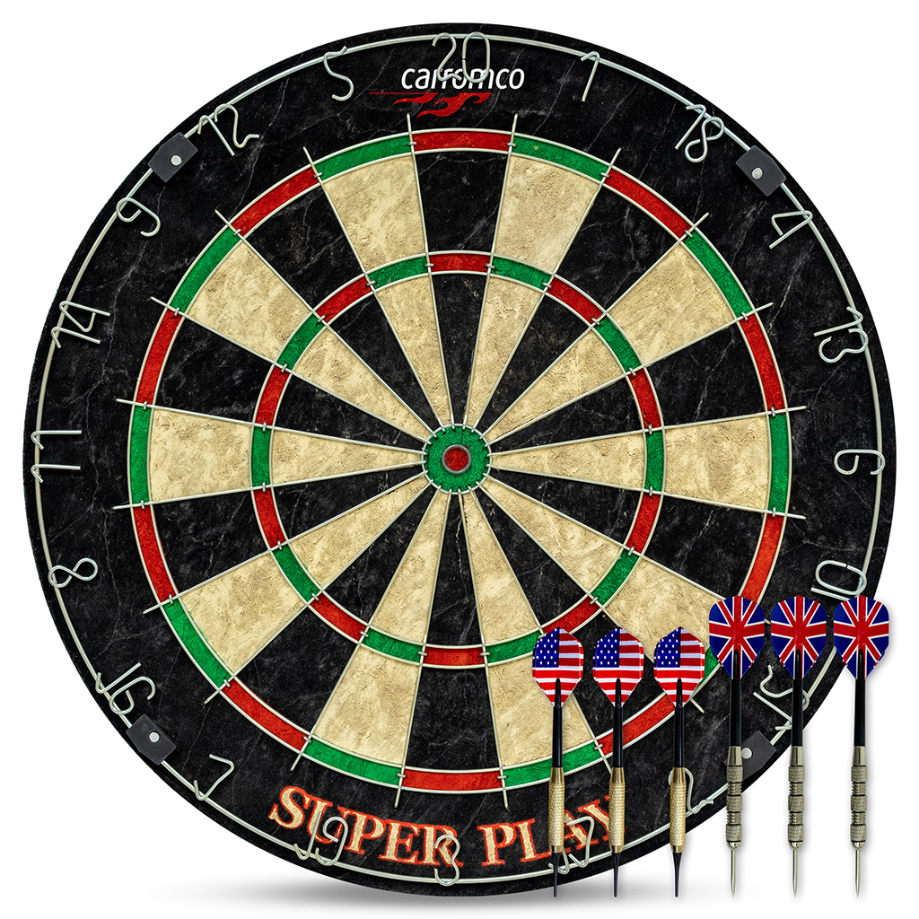 [83240] Carromco Dartboard Superplay, Steel Dart, Dart Game, Tournament Size