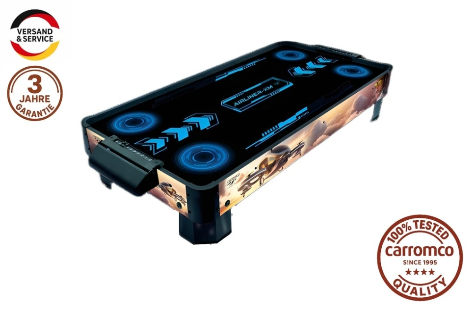 [04006] Carromco Air-Hockeytisch Airhockey Tischspiel mit Gebläse & Motor für 2 Spieler ab 6 Jahren