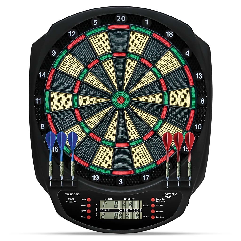 [92017] Carromco Zielscheibe TOLEDO-301 elektronisches Dartboard - Dartscheibe mit LCD Display